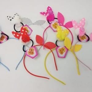6 pcs Bunny Ear Hair Band Rabbit Headband with Pom Pom Bunny Rubber Hairband, Kids Hairband for Girls