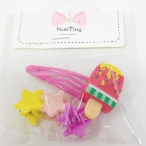 Ice Cream Design Hair Clips with Small Claws for Kids