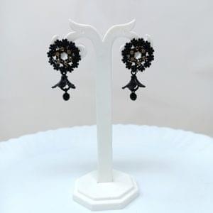 black flower earrings