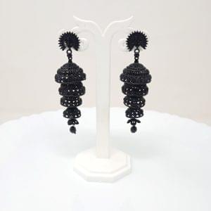 black peacock jhumkas