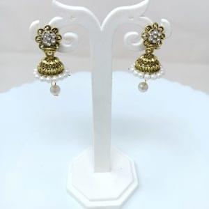 flower design stud jhumka earrings drop earrings