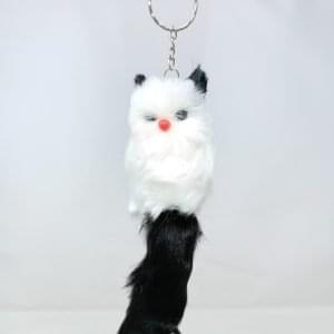 fur animal fox shape keychain keyring