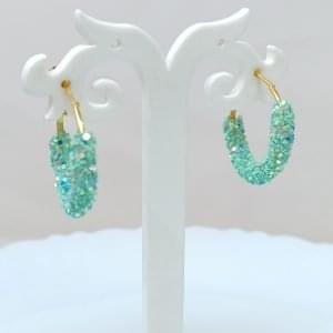 glitter hoop earrings sky blue