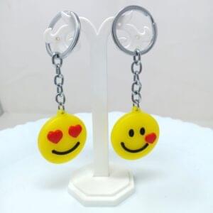 kissing heart and heart eyes emoji rubber keyring keychain