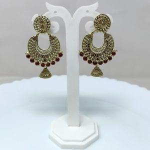 metal dangle earring drops danglers jhumka earrings maroon