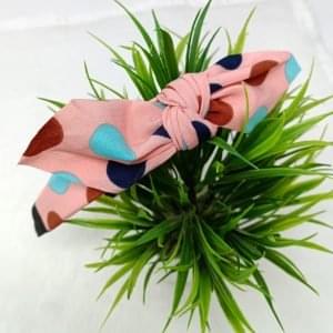 big polka dot knotted bow hairband pink