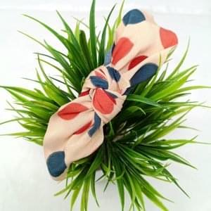 big polka dot knotted bow hairband skin nude