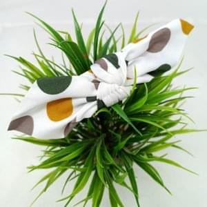 big polka dot knotted bow hairband white