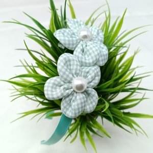 check flower headband hairband red