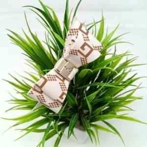 double layered bow hairband cream