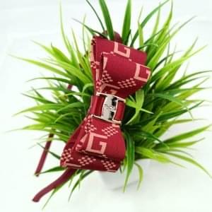 double layered bow hairband maroon