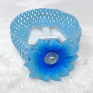 flower floral elastic hairband headband sky blue