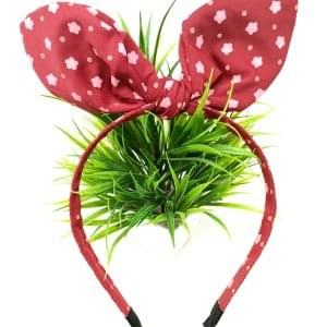 flower print knotted bow hairband headband red