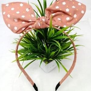 flower print knotted bow hairband headband rose pink