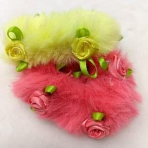 fur floral rubber bands yellow rose