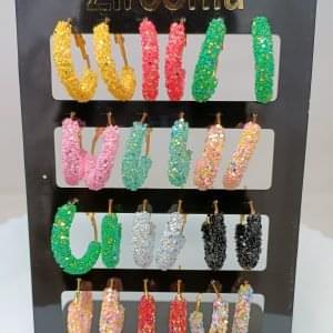 glitter cicular earrings