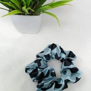 polka dot scrunchies rubber band blue