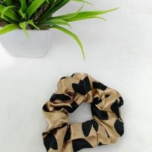 polka dot scrunchies rubber band brown