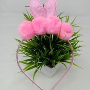 pom pom bunny ear hairband baby pink