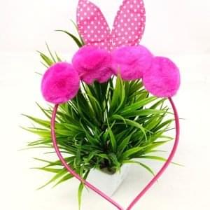 pom pom bunny ear hairband magenta