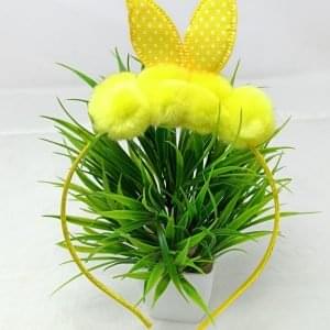 pom pom bunny ear hairband white
