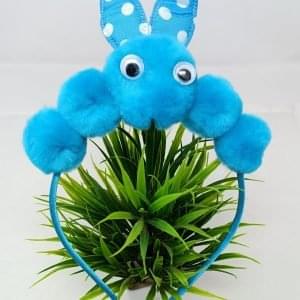 pom pom rabbit ear eye hairband headband blue