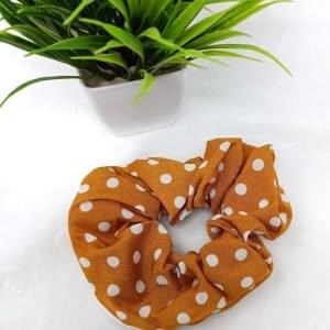 printed zip pocket scrunchies dot yellow