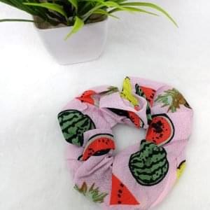 printed zip pocket scrunchies pink
