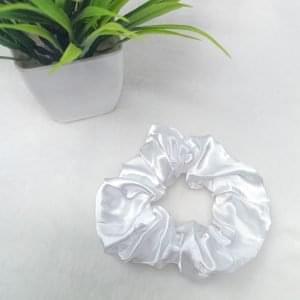 satin silk scrunchies white