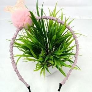 sequin mickeymouse pom pom hairband baby pink