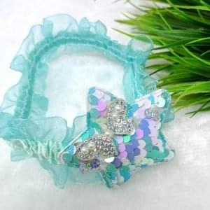sequin star elastic hairband cyan