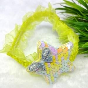 sequin star elastic hairband lemon