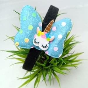 unicorn charm hairband headband sky blue