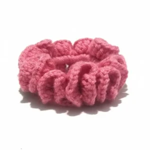 pink crochet scrunchies