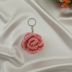 rose design crochet keychain