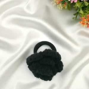 crochet Black rose rubber band