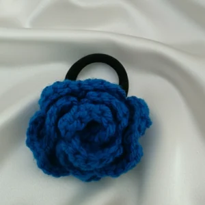 crochet blue rubber band
