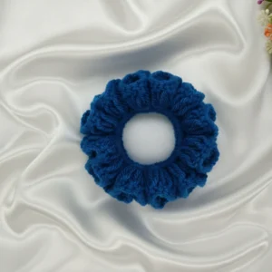 crochet blue scrunchies