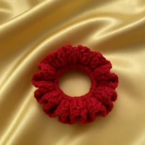 crochet red scrunchies