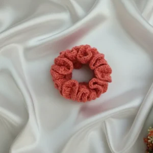 crochet red scrunchies