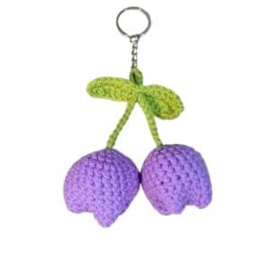 crochet tulip flower keychain