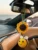 Handmade Crochet Sunflower and Honeybee Car Hanging Ornament for Rearview Mirror, Cute Crochet Car Mirror Hanging Accessories and Decor (Pack of 1)