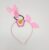 1 pc Baby Pink Bunny Ear Hair Band Rabbit Headband with Pom Pom Bunny Rubber Hairband, Kids Hairband for Girls (Baby Pink)- Pack of 1 pc