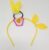 1 pc Yellow Bunny Ear Hair Band Rabbit Headband with Pom Pom Bunny Rubber Hairband, Kids Hairband for Girls (Yellow)- Pack of 1 pc