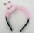 1 pc Light Pink Furry Hair Band With Bunny Eyes Cat Ears Pattern Head Band For Women’s And Girl’s Hair Band (Light Pink)- Pack of 1 pc