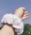 White Handmade Knitted and Crochet Scrunchie hair tie for women and girls (Pack of 1)