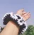 Black and White Handmade Knitted and Crochet Scrunchie hair tie for women and girls (Pack of 1)