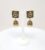 Square Stud Black Jhumka Earrings with Beads and Cluster Pearl Danglers for Women and Girls