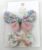 2 pcs Baby Pink White Butterfly Korean Style Barrettes Women’s Hairpin Hair Accessories (1 Card Set)