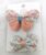 2 pcs Pink Butterfly Korean Style Barrettes Women’s Hairpin Hair Accessories (1 Card Set)